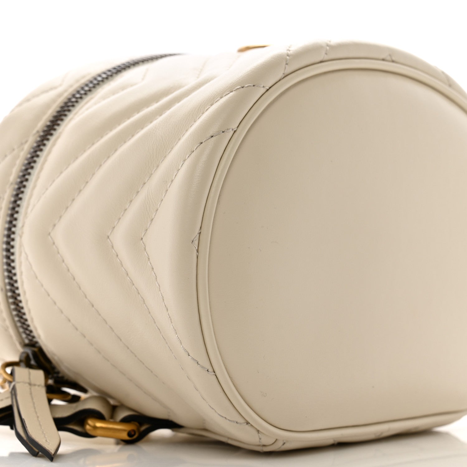 Gucci Calfskin Matelasse Mini GG Marmont Round Backpack White 9 of 12