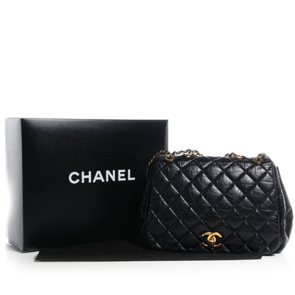 Chanel Aged Calfskin Quilted Large Pondichery Flap Black 8 of 8