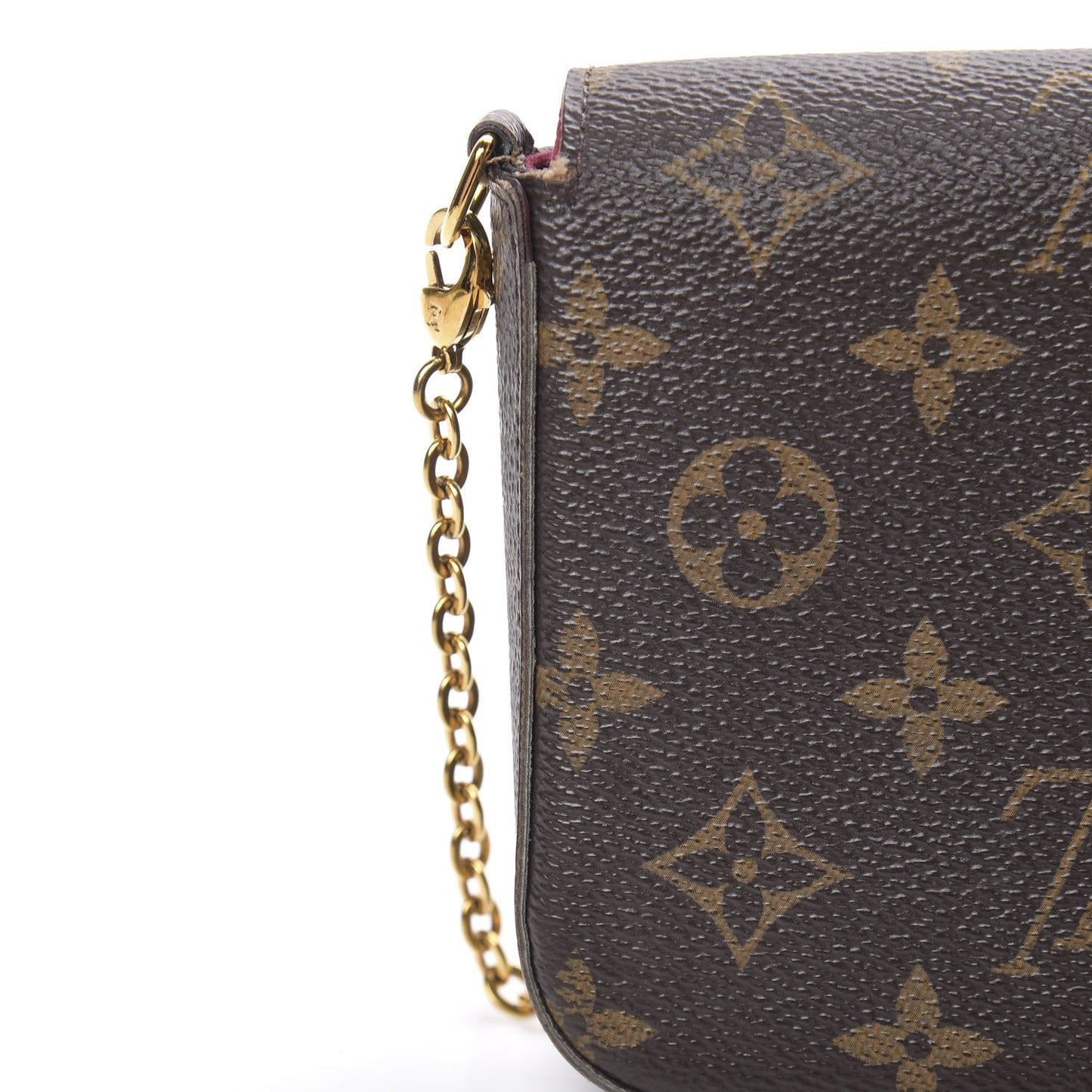 Monogram Pochette Felicie Chain Wallet Fuchsia