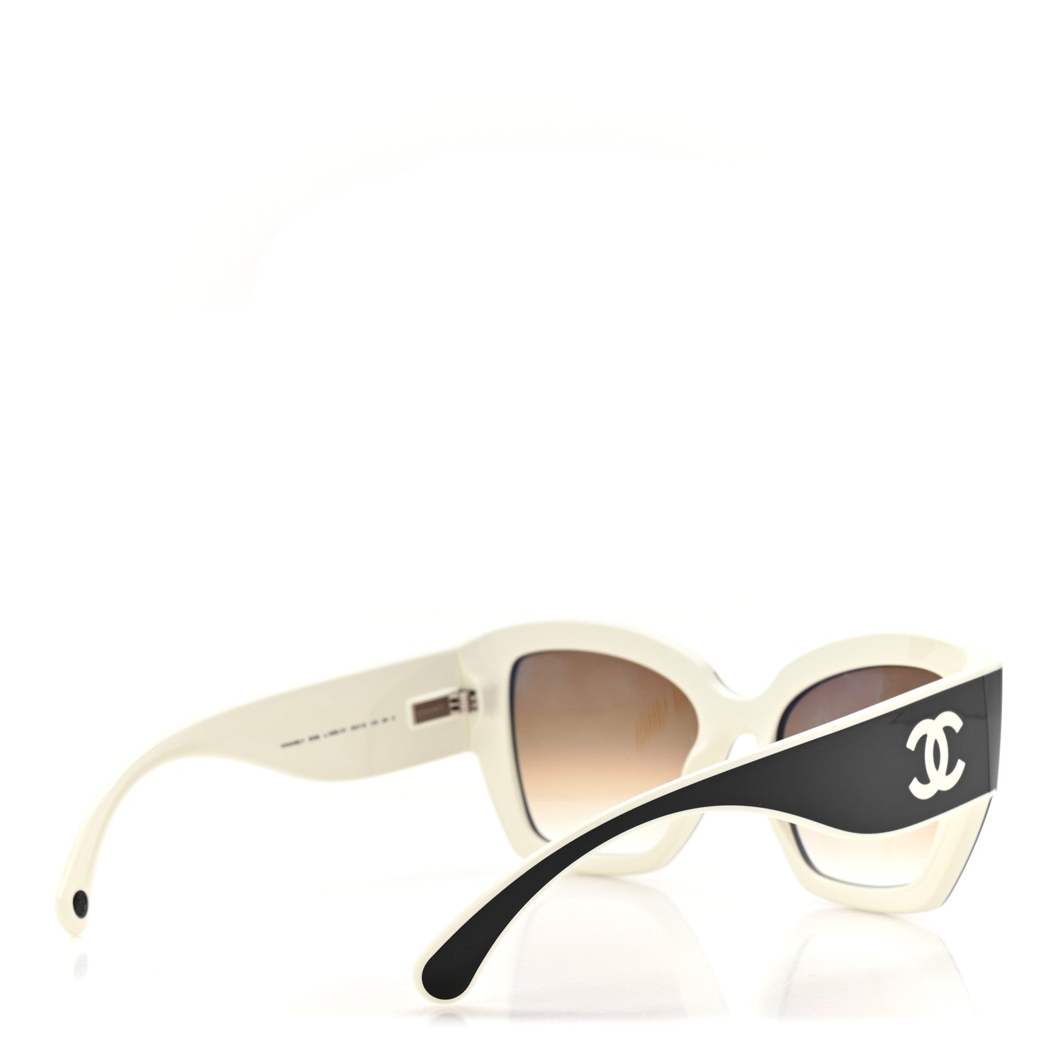 Chanel Acetate Square Sunglasses 6058 Black White 4 of 8