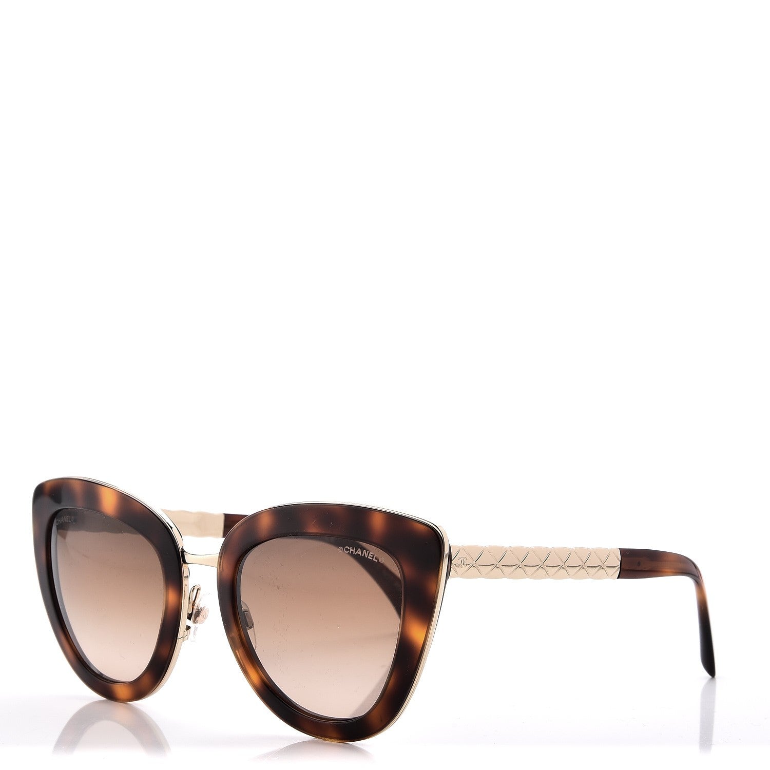 Chanel Cat Eye Quilted Sunglasses 5368 Tortoise 1 of 8