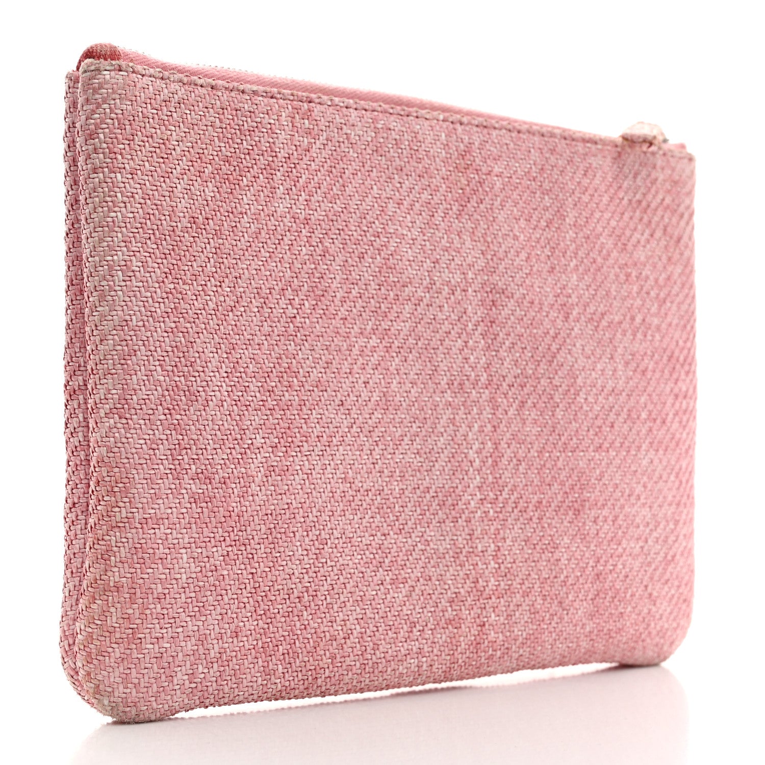 Chanel Woven Straw Raffia Small Deauville Pouch Pink 3 of 7