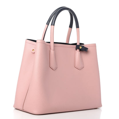 Prada Saffiano Cuir Medium Bi-Color Double Bag Pesco Baltico 3 of 10