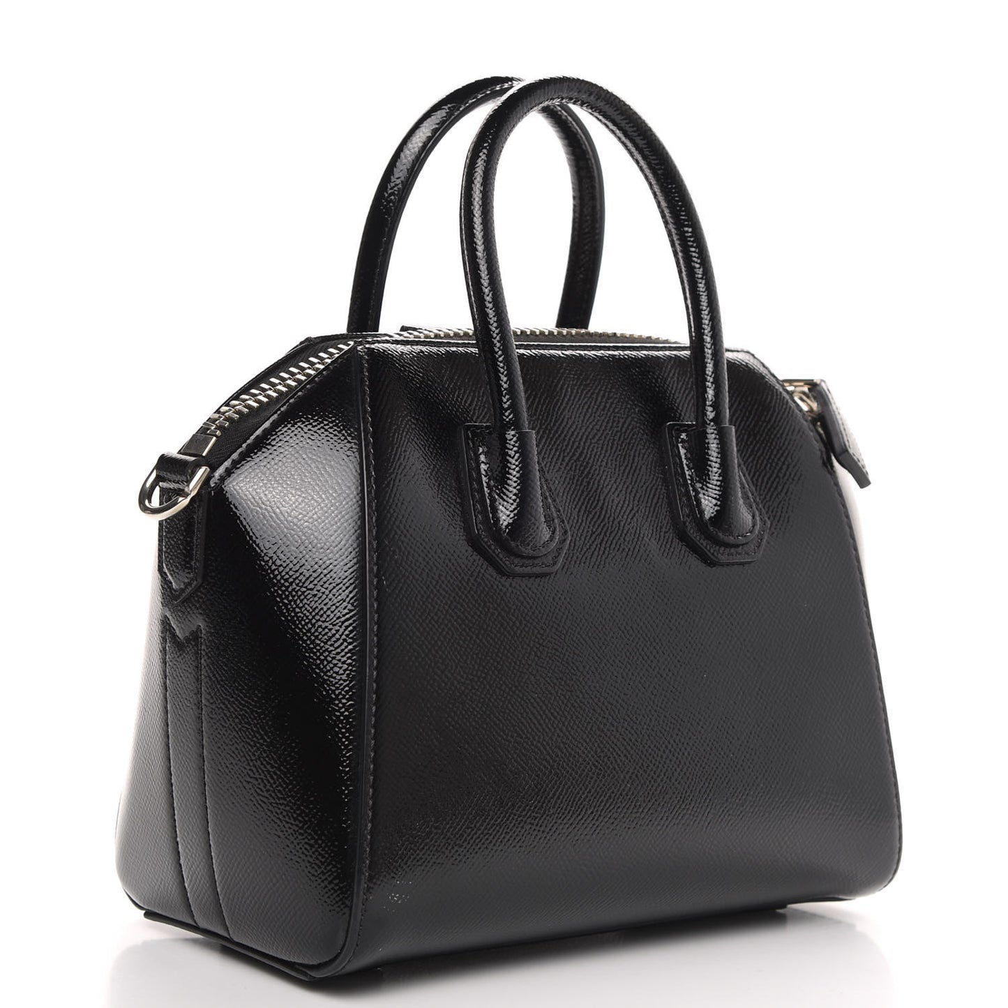 Textured Patent Calfskin Mini Antigona Black