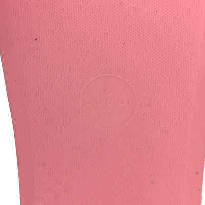 Gucci Rubber GG Monogram Perforated Womens Slide Sandals 37 Rose Box 6 of 7
