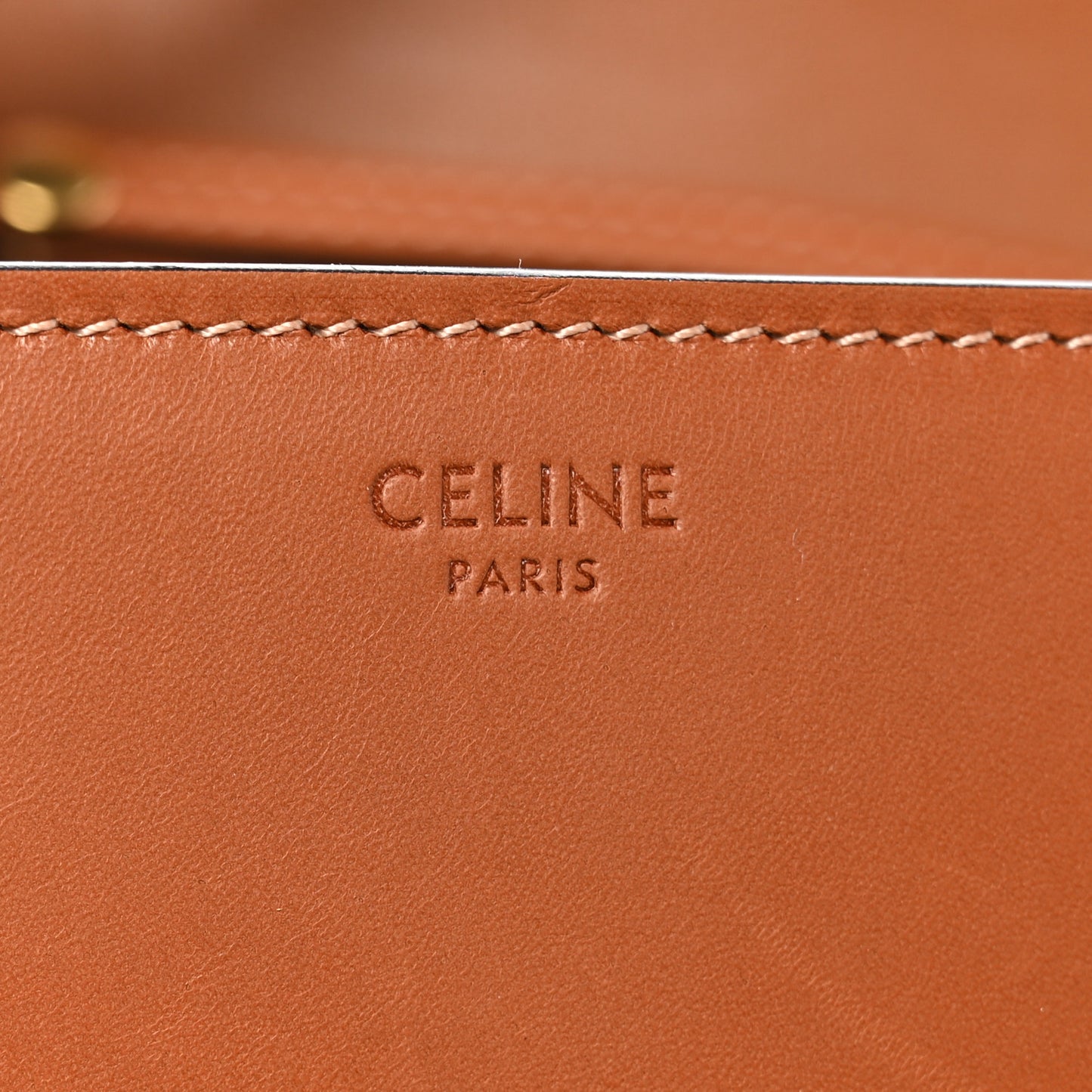 Natural Calfskin Triomphe Strap Bag Tan