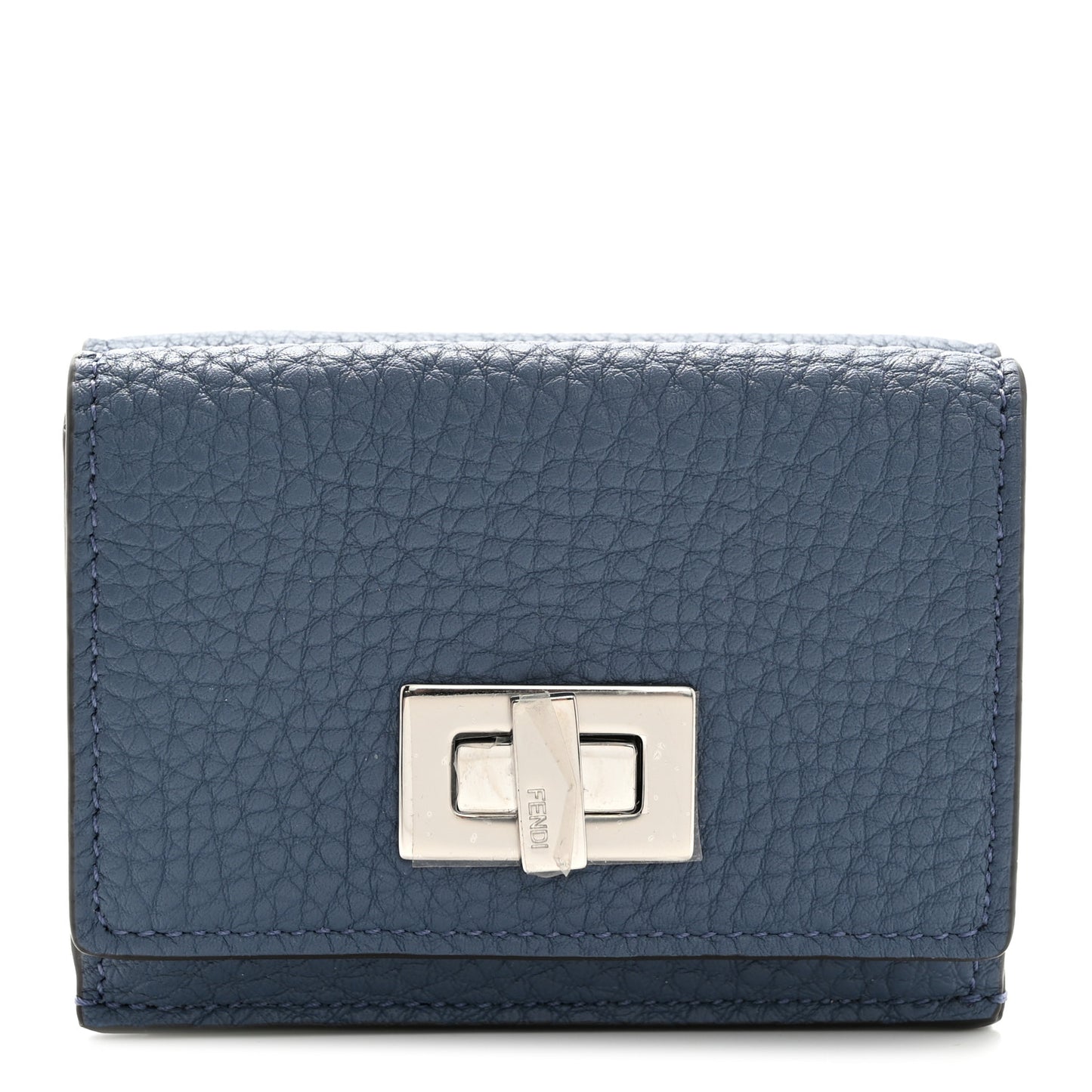 Cuoio Romano Vitello Grace Micro Peekaboo Tri-Fold Wallet Mirto Dark Blue
