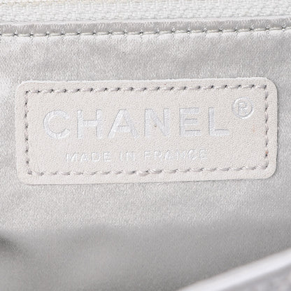 Chanel Metallic Lambskin Quilted Medium Leo Lion Flap Clutch Silver 6 of 8