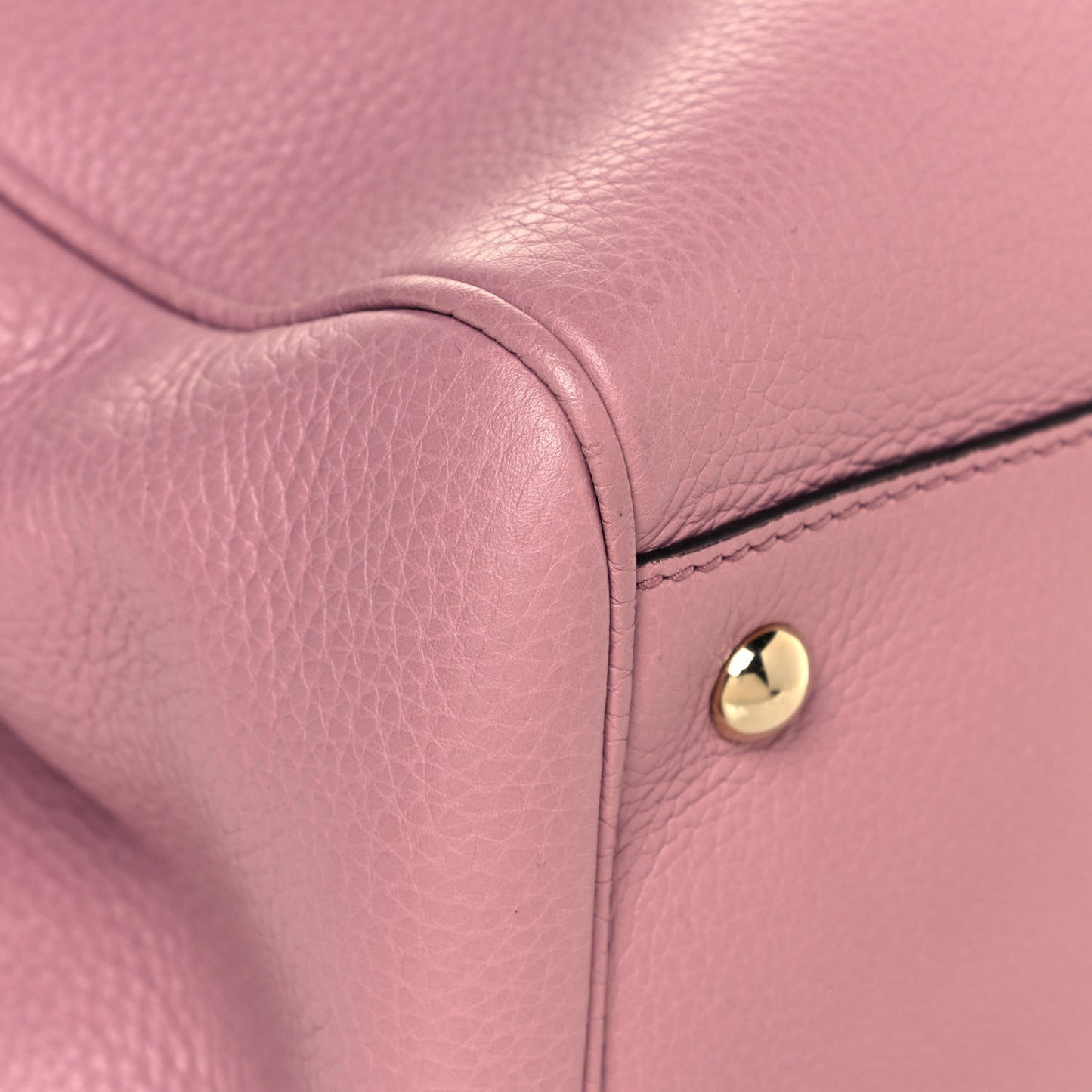Pebbled Calfskin Medium Bamboo Shopper Tote Pink