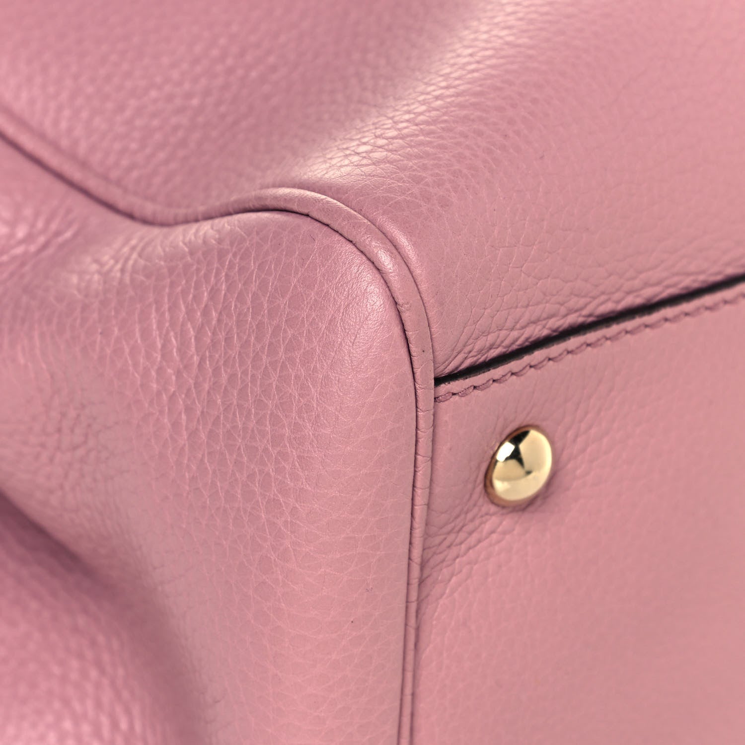 Gucci Pebbled Calfskin Medium Bamboo Shopper Tote Pink 10 of 13