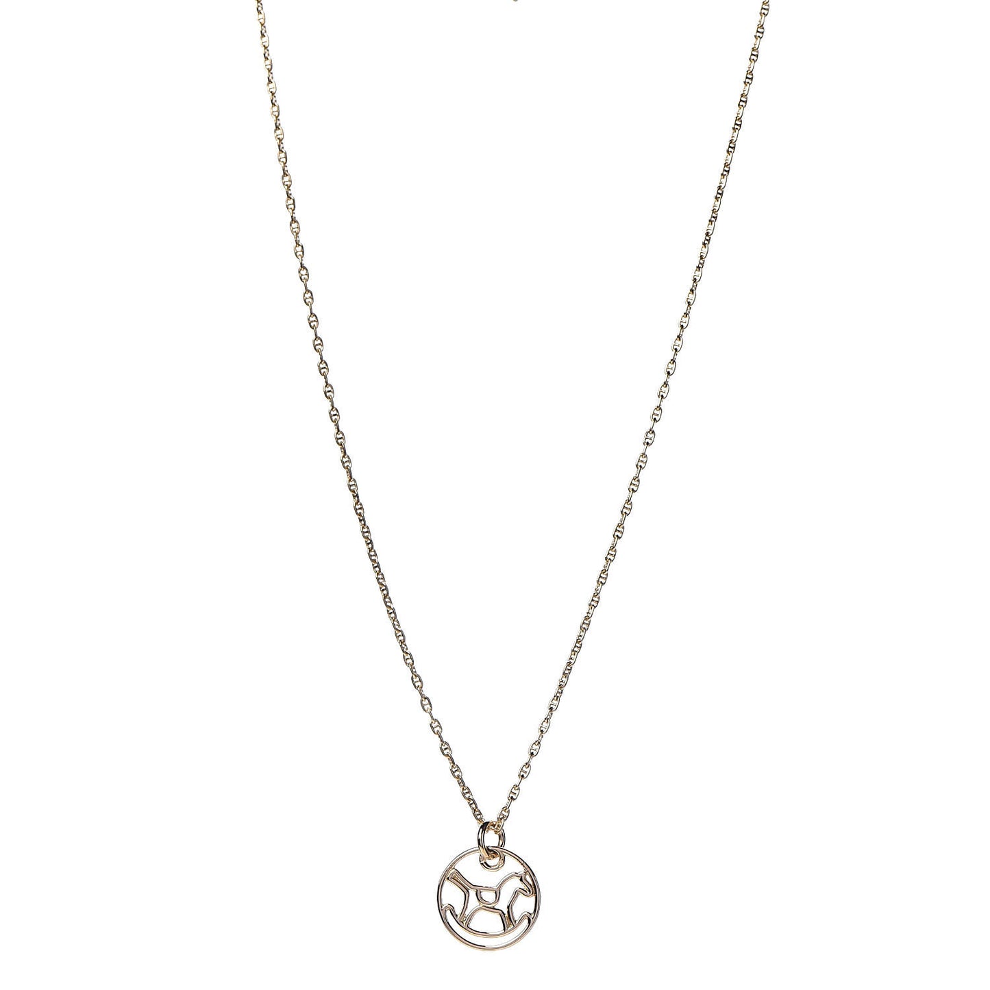 18K Yellow Gold Dada Baby Rocking Horse Pendant Necklace