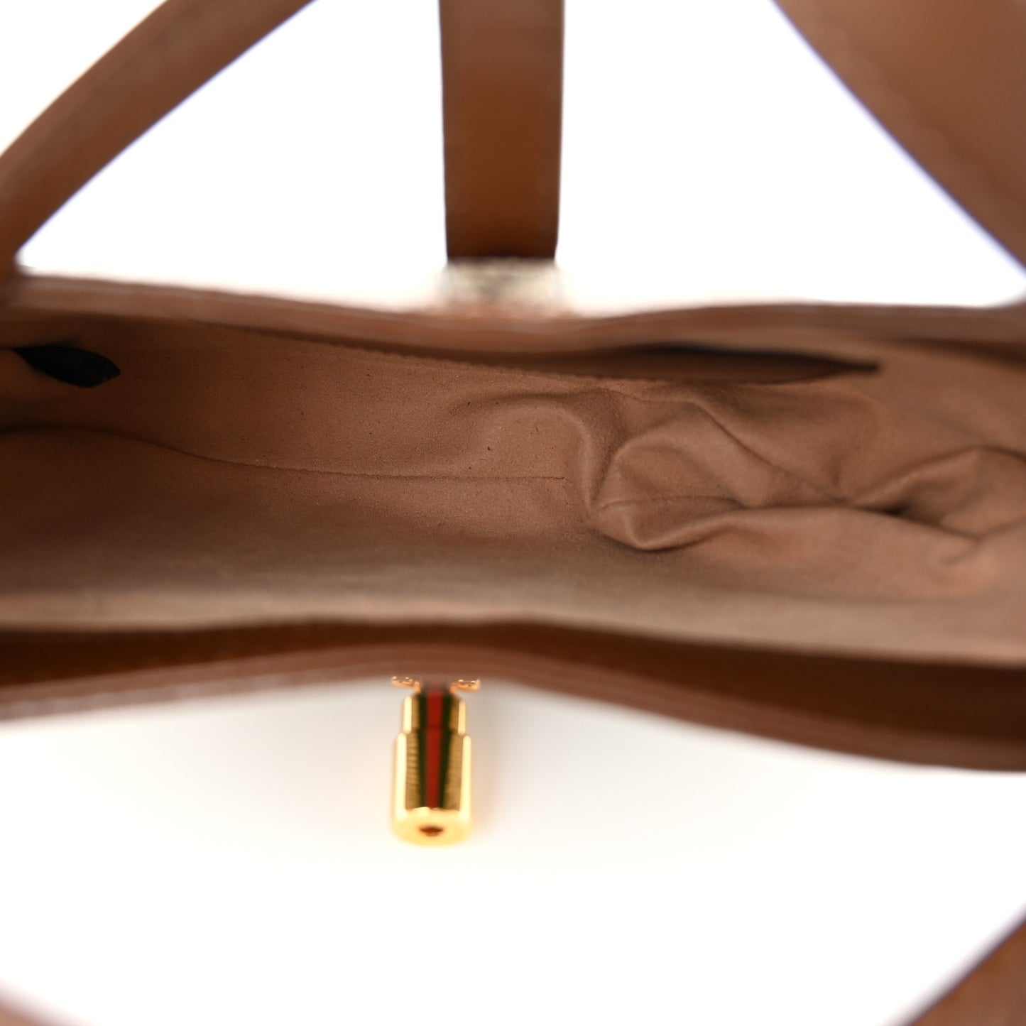 GG Supreme Monogram Azalea Calfskin Web Mini Jackie 1961 Hobo Beige Ebony Brown Sugar