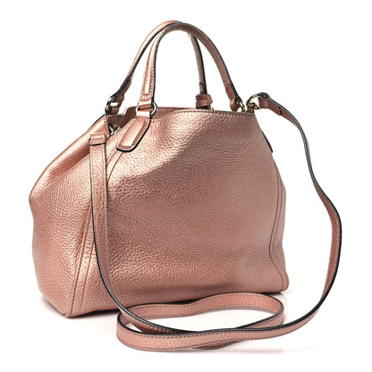 Gucci Metallic Pebbled Calfskin Small Soho Shoulder Bag Pink 3 of 13
