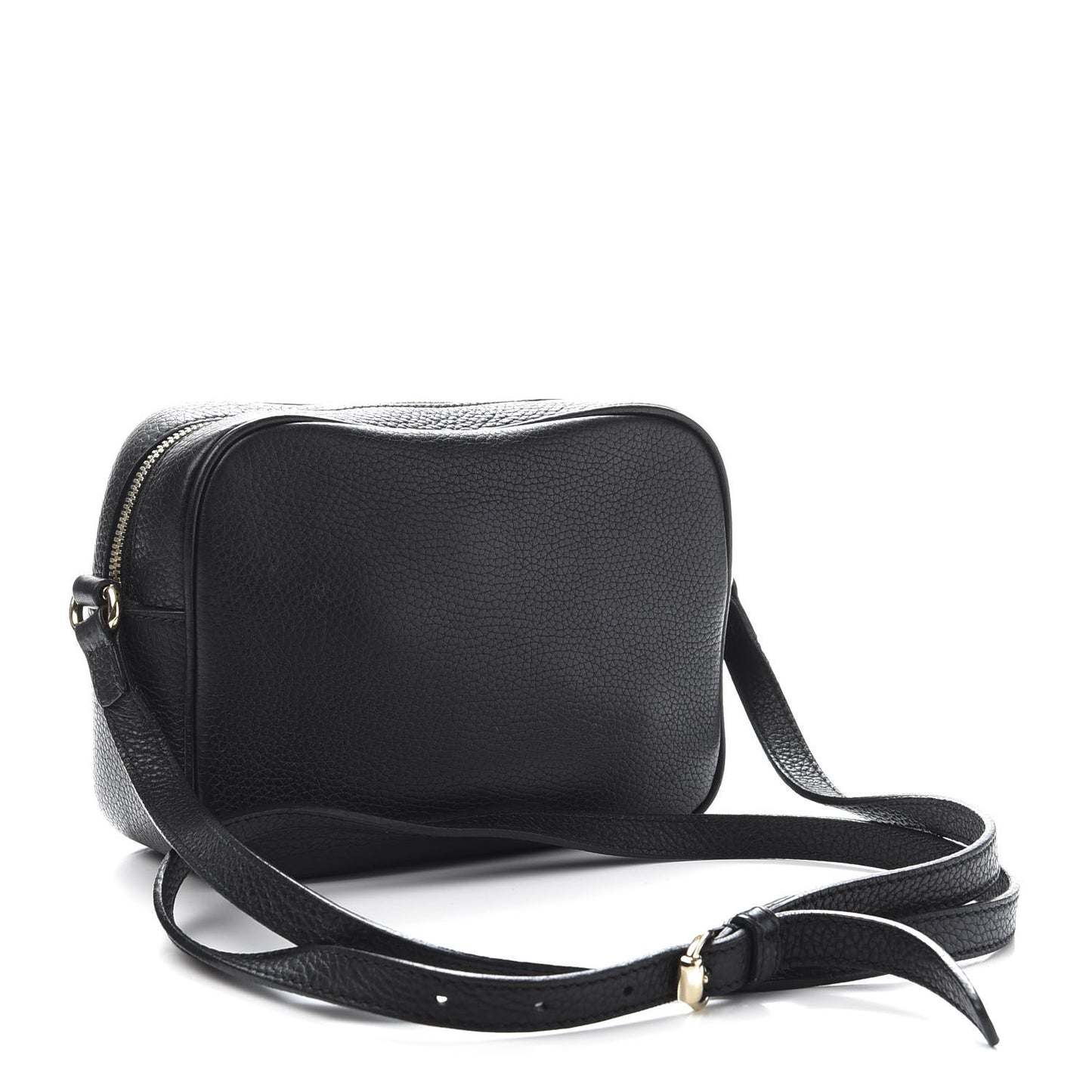 Pebbled Calfskin Small Soho Disco Bag Black