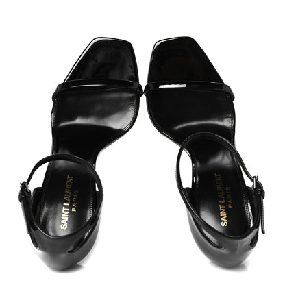 Saint Laurent Patent Calfskin Opyum 110 Sandals 40 Black 2 of 10