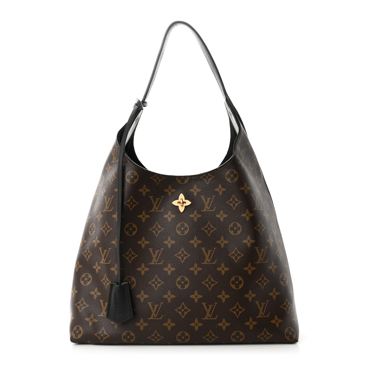 Monogram Flower Hobo Black