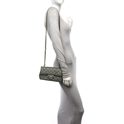 Chanel Lambskin Quilted Mini Rectangular Flap Green 3 of 10