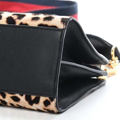 Gucci Calf Hair Bamboo Web Leopard Print Mini Nymphaea Top Handle Bag 12 of 14