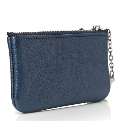 Louis Vuitton Metallic Empreinte Monogram Giant Key Pouch Navy Nacre 3 of 10