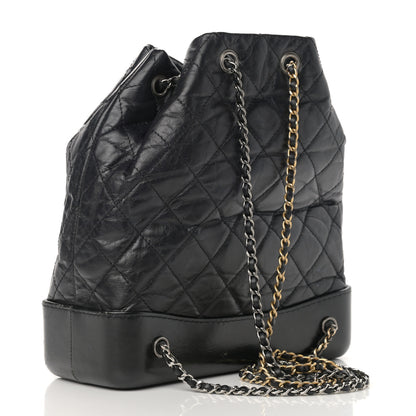 Chanel Aged Calfskin Quilted Small Gabrielle Backpack Black 4 of 19