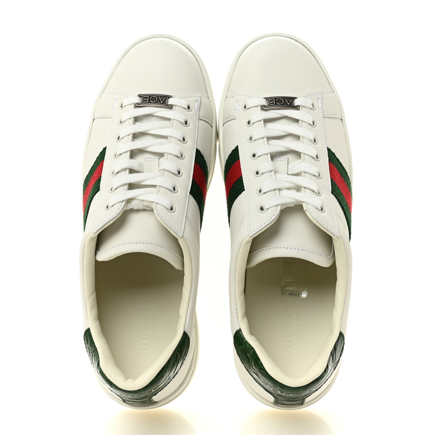 Ultralight Plume Calfskin Web Womens Ace Platform Sneakers 39.5 White