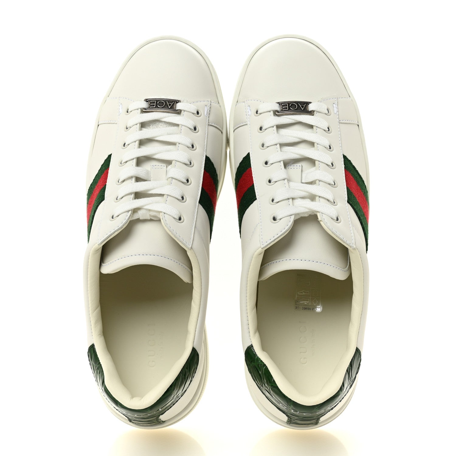 Gucci Ultralight Plume Calfskin Web Womens Ace Platform Sneakers 39.5 White 2 of 10