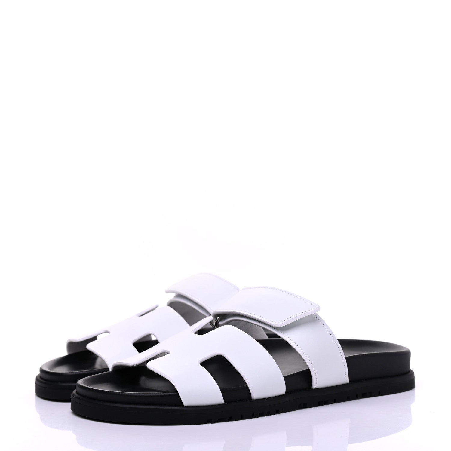 Hermes Calfskin Womens Chypre Sandals 39 White 3 of 9