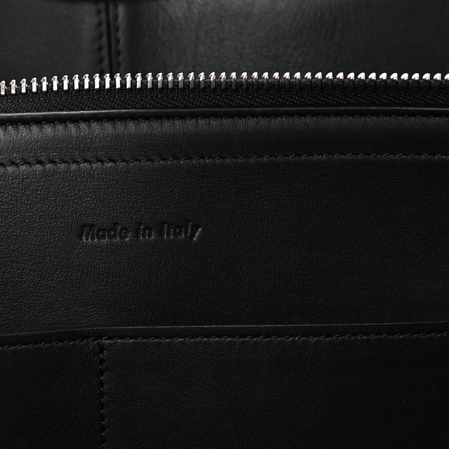 Supple Natural Calfskin Medium Tri-Fold Bag Black