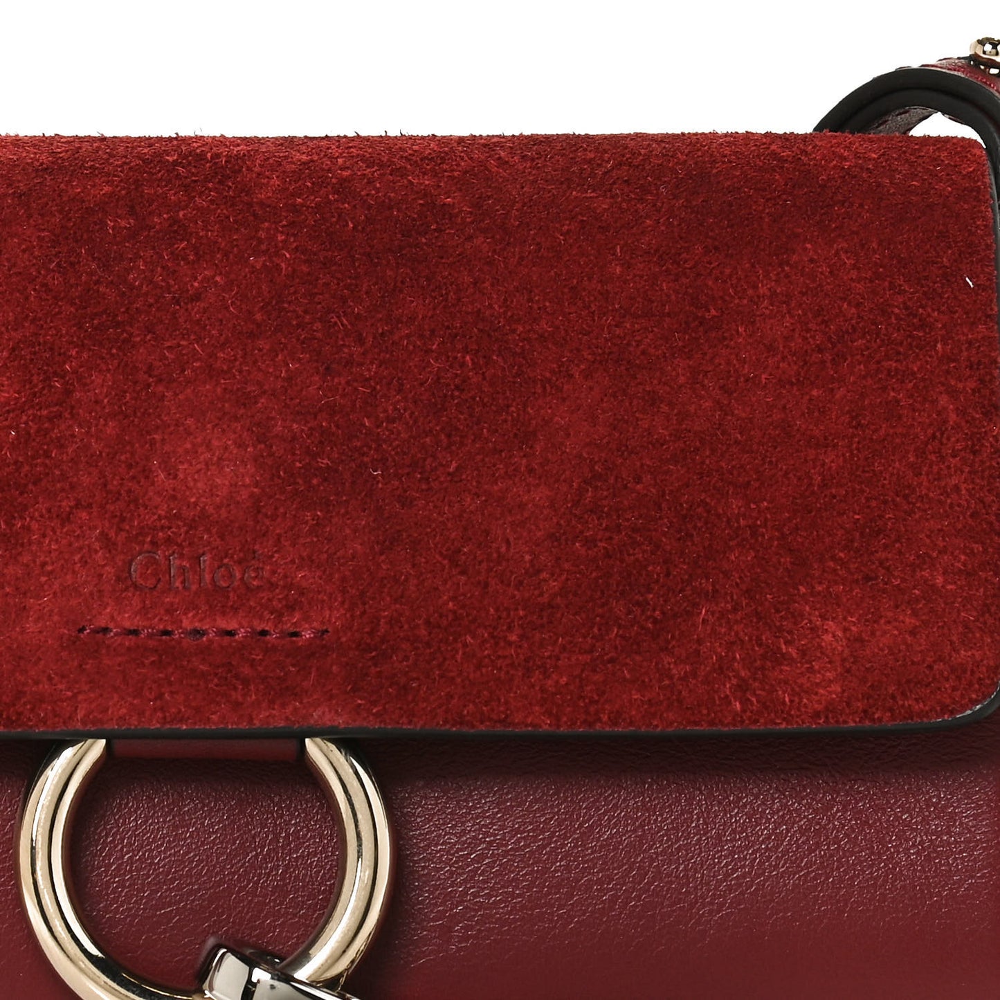 Suede Calfskin Mini Faye Shoulder Bag Plum Purple