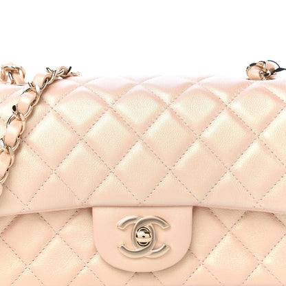 Chanel Iridescent Calfskin Quilted Mini Rectangular Flap Beige 10 of 10