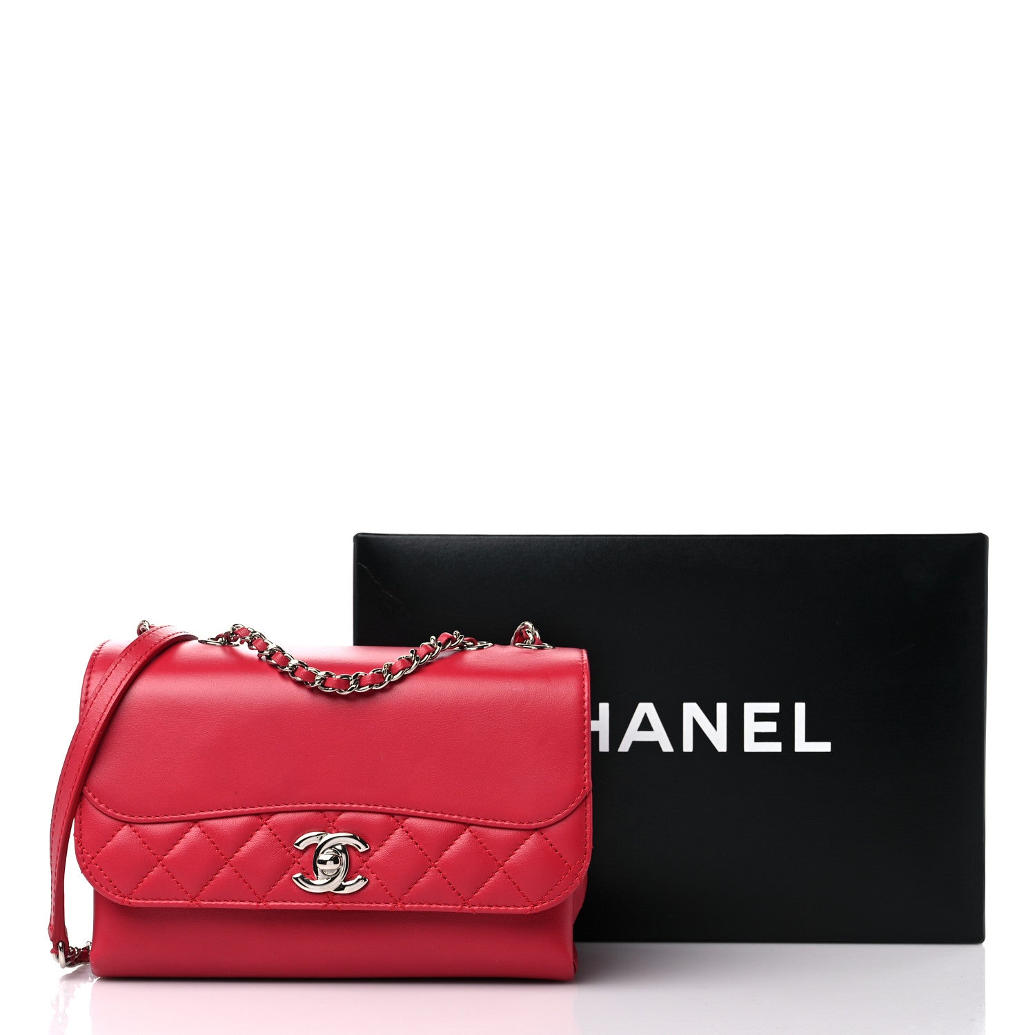 Chanel Calfskin Mini Tramezzo Flap Red 16 of 16