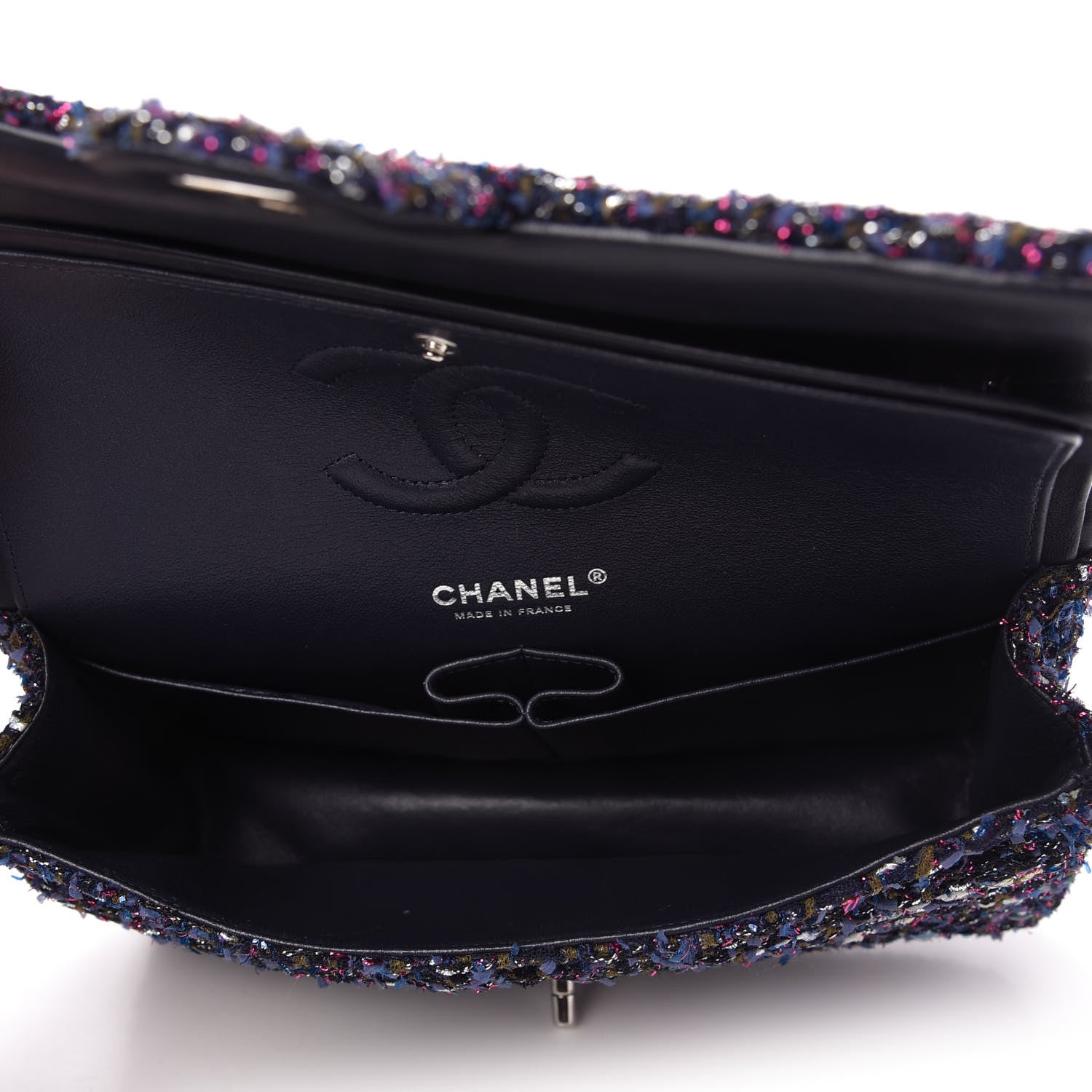 Chanel Tweed Quilted Medium Double Flap Multicolor 5 of 10
