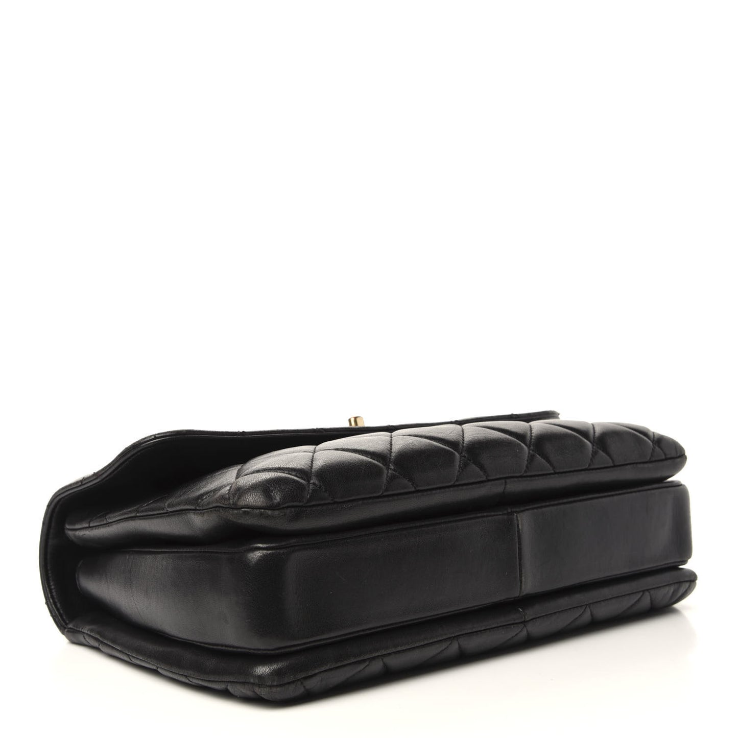 Lambskin Quilted Medium Trendy CC Flap Dual Handle Bag Black