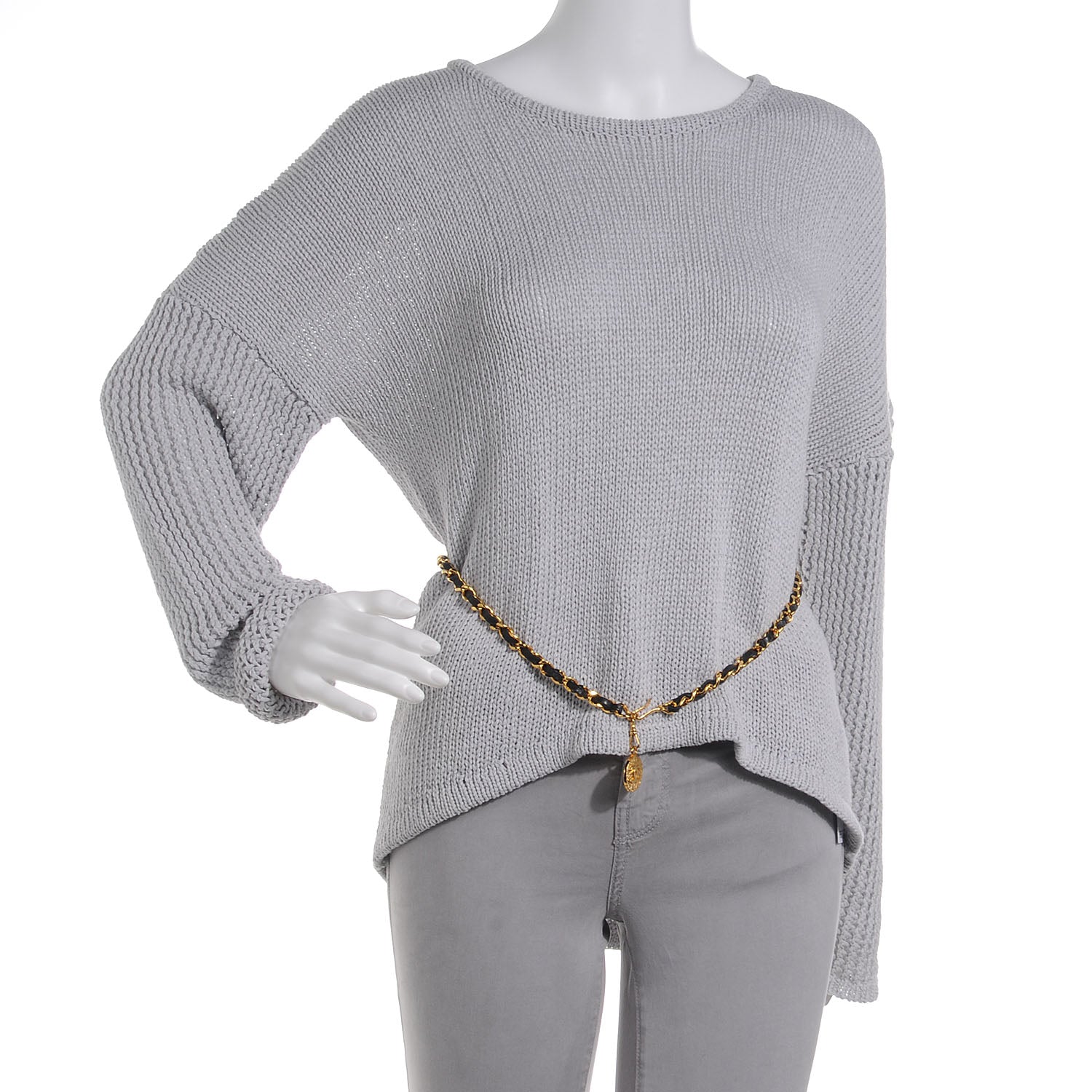 Chanel Leather Gold Chain Link Medallion Belt Black 2 of 5