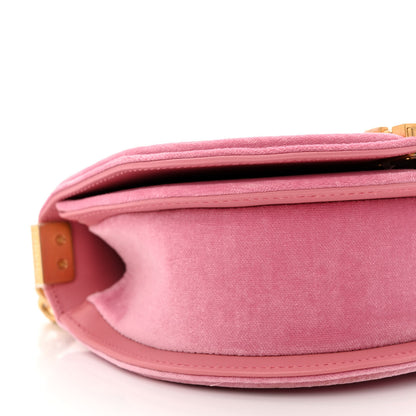 Chanel Velvet Quilted Small Boy Messenger Bag Pink 9 of 10