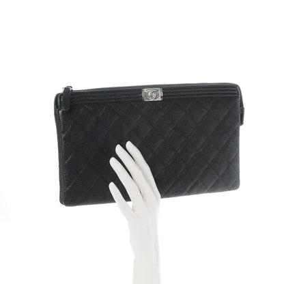Chanel Caviar Quilted Small Zipped Boy Pouch Black 2 of 9