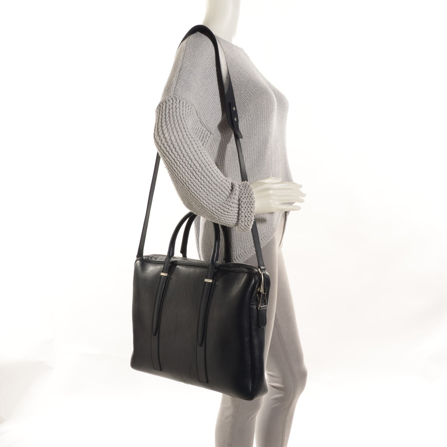 Elegant Calfskin Phileas Computer Case Bleu Nuit
