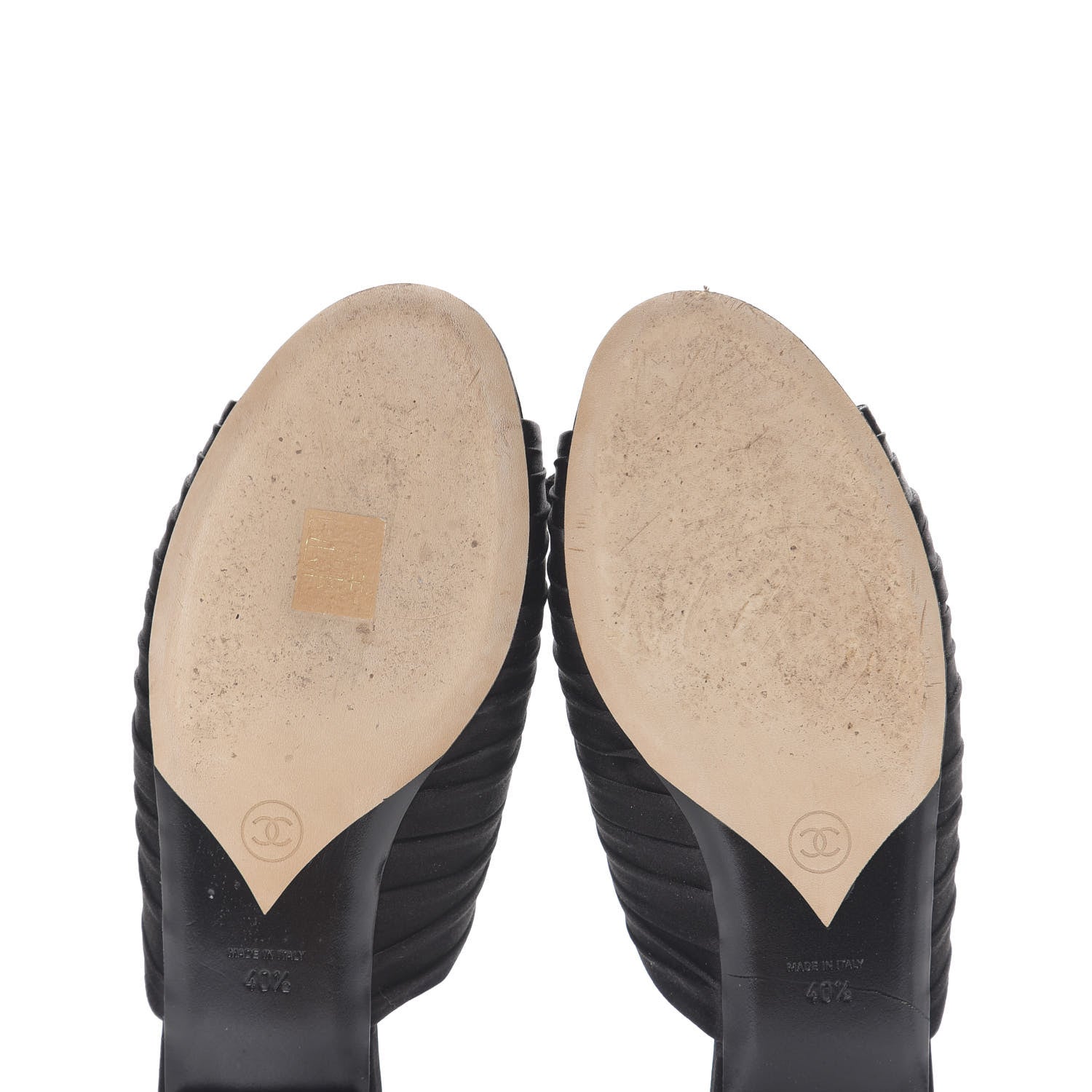 Chanel Satin Bow Mules 40.5 Black 10 of 10