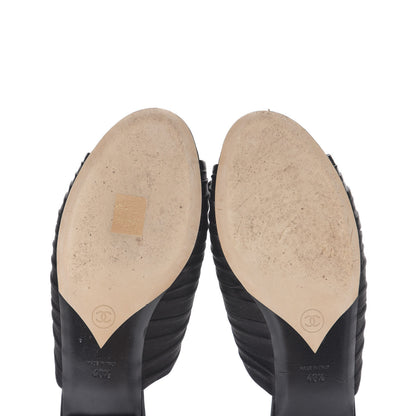 Chanel Satin Bow Mules 40.5 Black 10 of 10