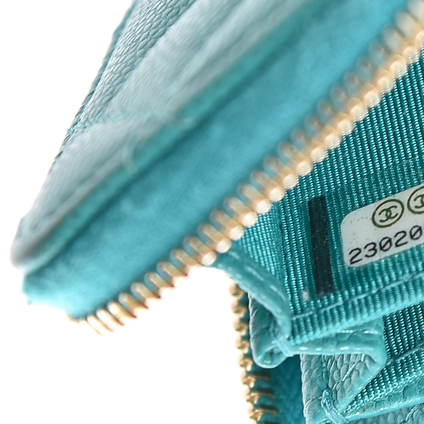 Caviar Quilted Zip Coin Purse Turquoise