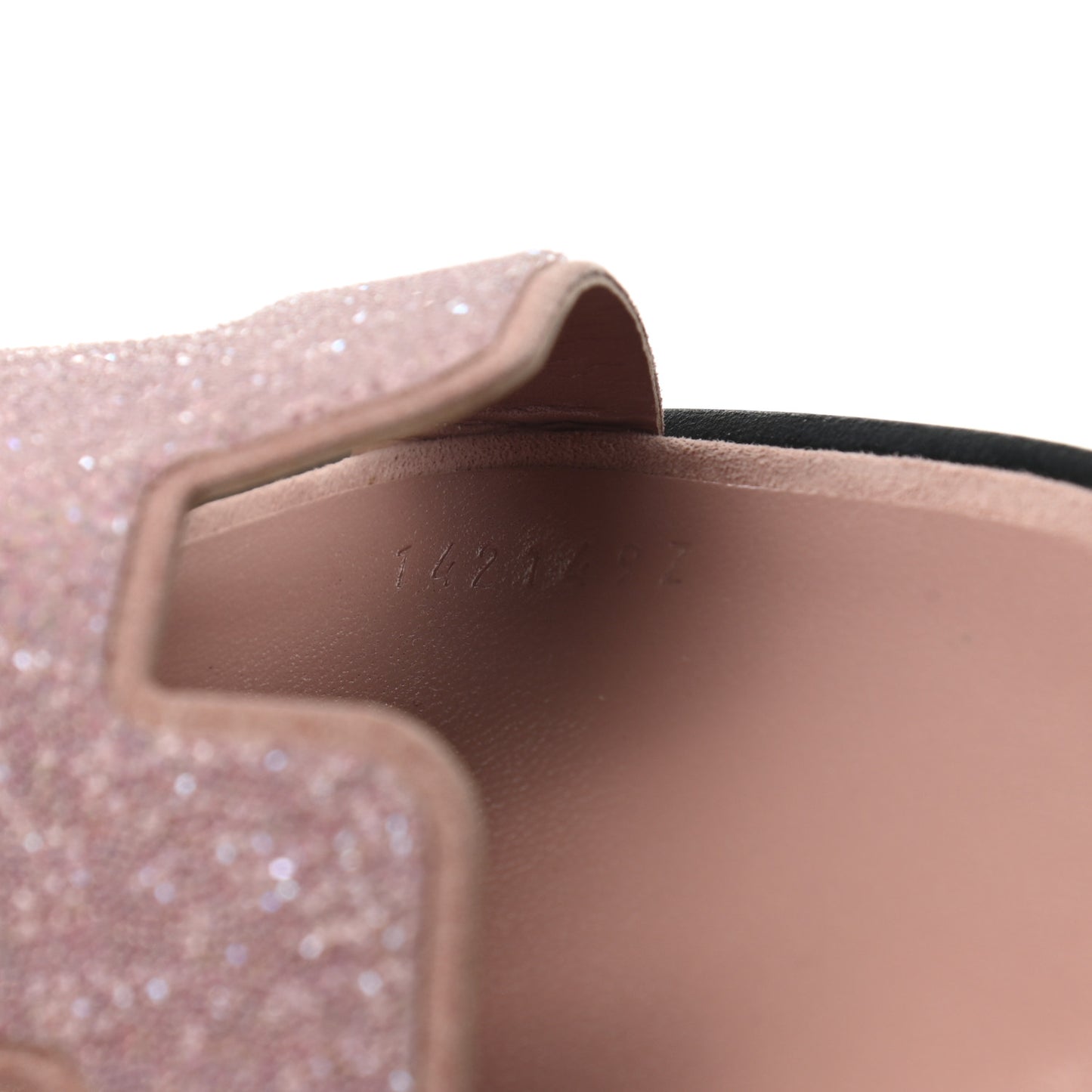 Suede Goatskin Crystal Powder Oran Sandals 38.5 Rose