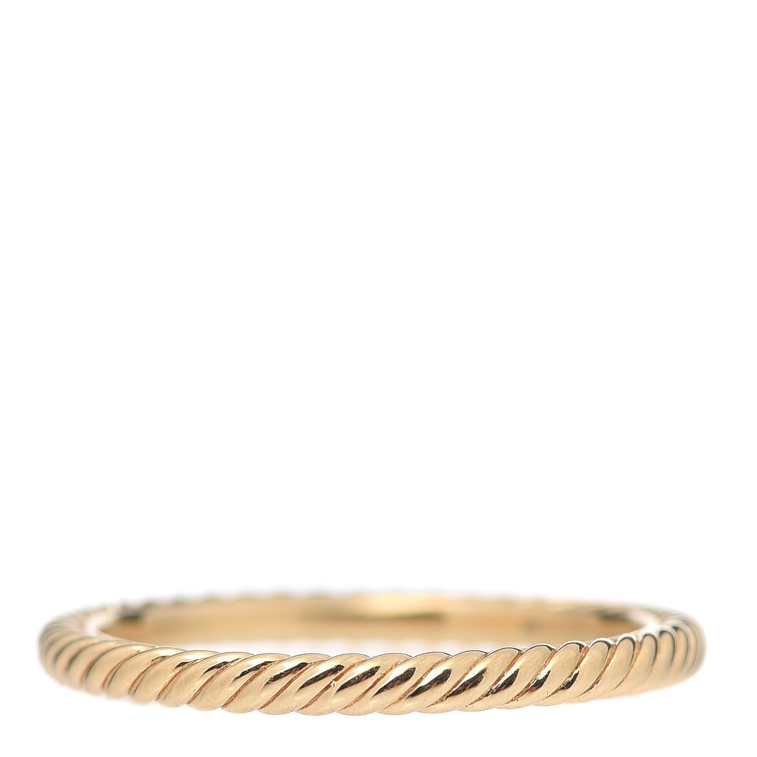 David Yurman 18K Yellow Gold 2mm Cable Classics Band Ring 57 8 3 of 5