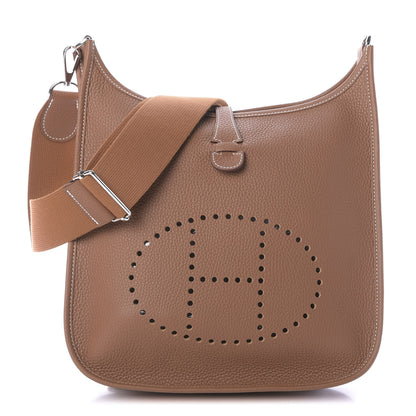 Hermes Taurillon Clemence Evelyne III PM Gold 1 of 11