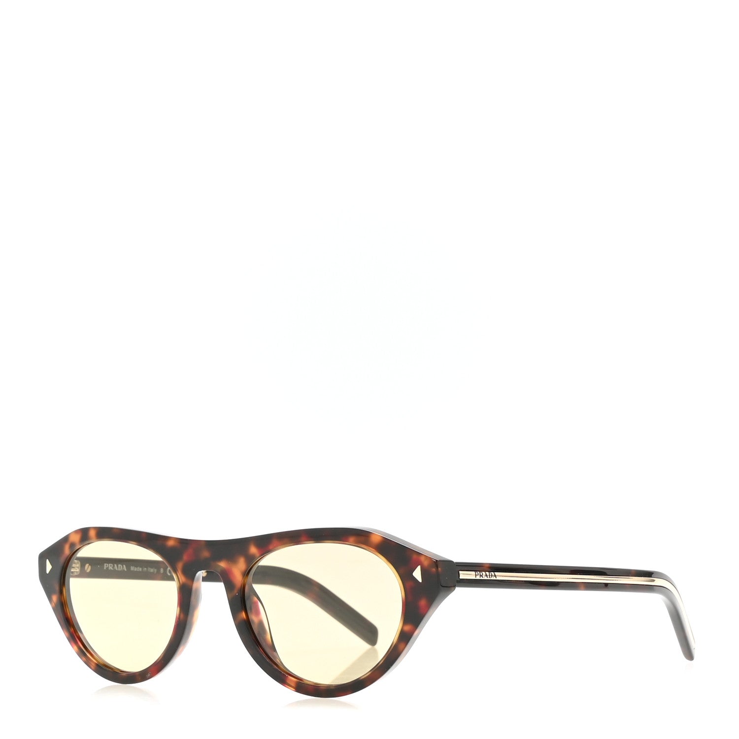 Prada Acetate Iconic Metal Plaque Sunglasses SPR B15 Chamomile 2 of 7