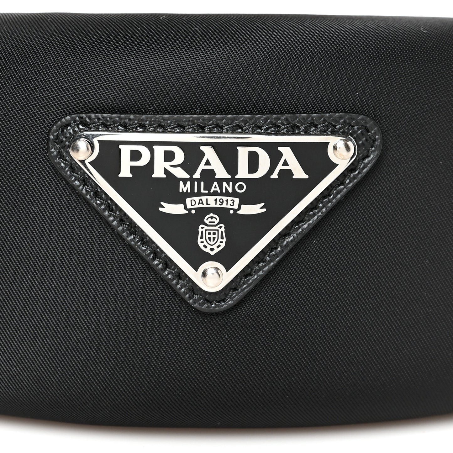 Re-Nylon Metal Triangle Logo Headband Black
