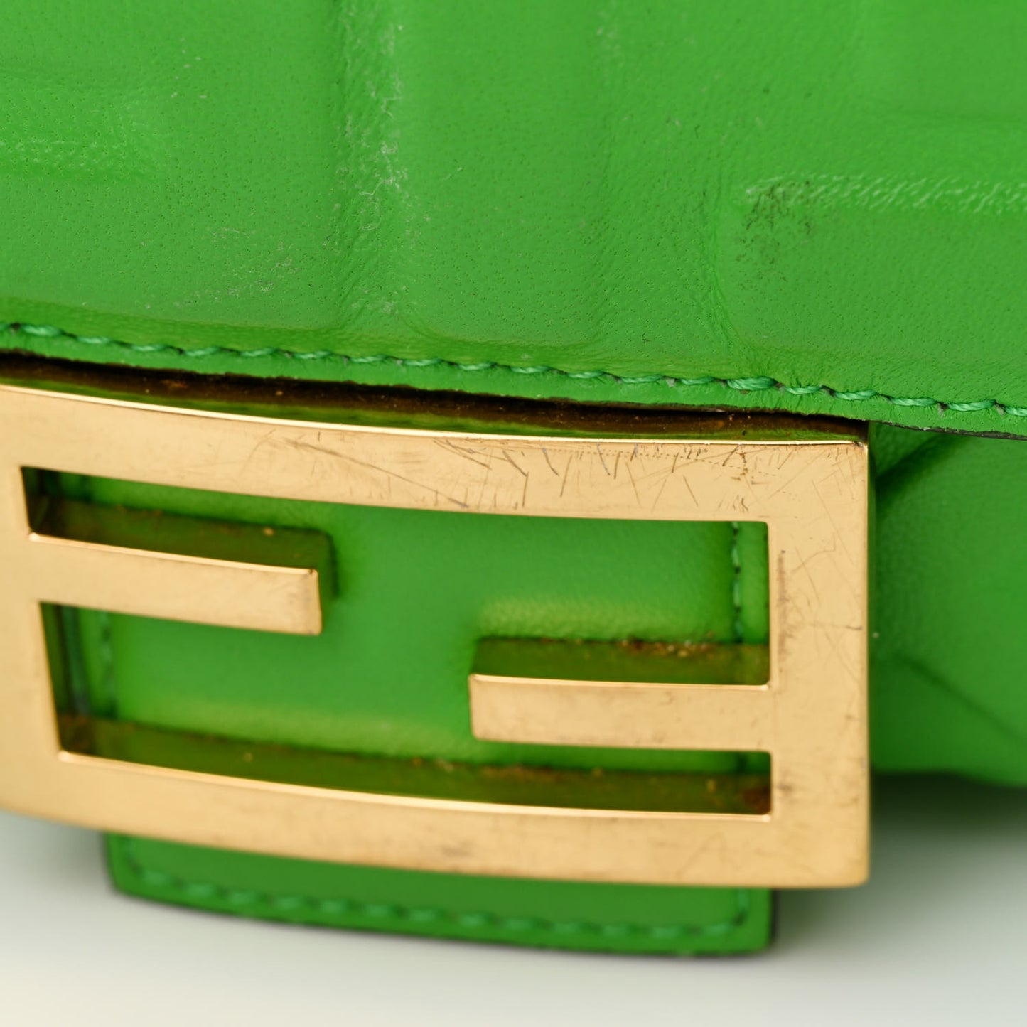 Nappa FF 1974 Embossed Baguette Tomatillo