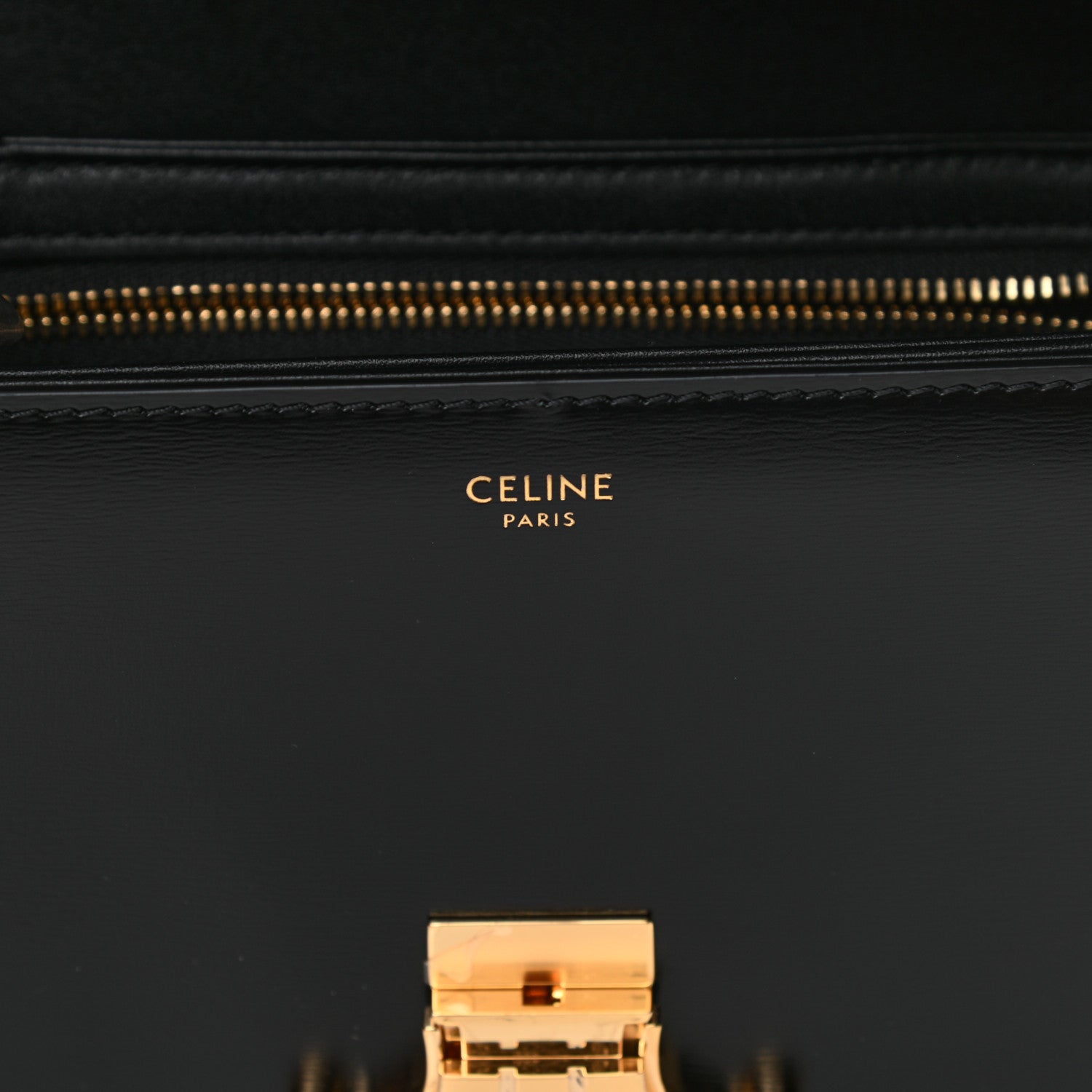 Celine Shiny Calfskin Teen Triomphe Black 5 of 10