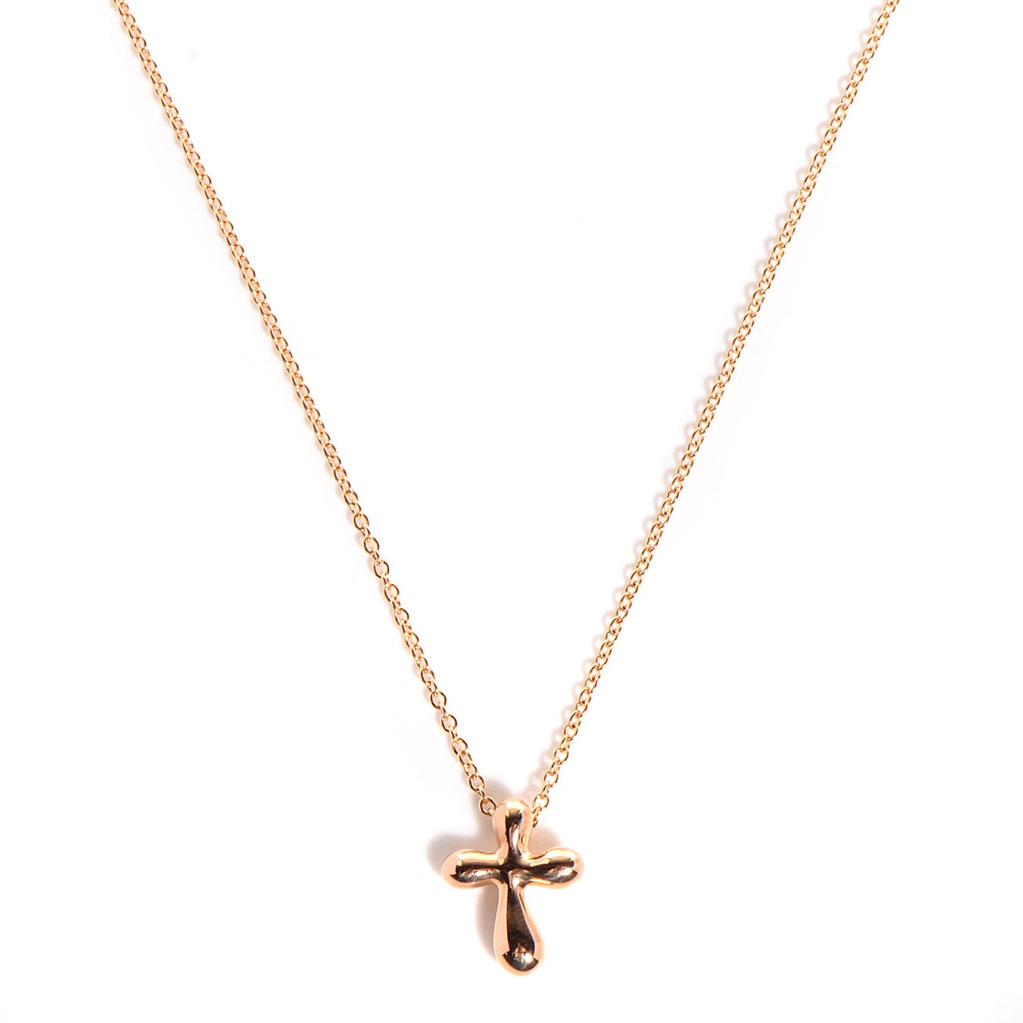 18k Yellow Gold Elsa Peretti Cross Pendant Necklace