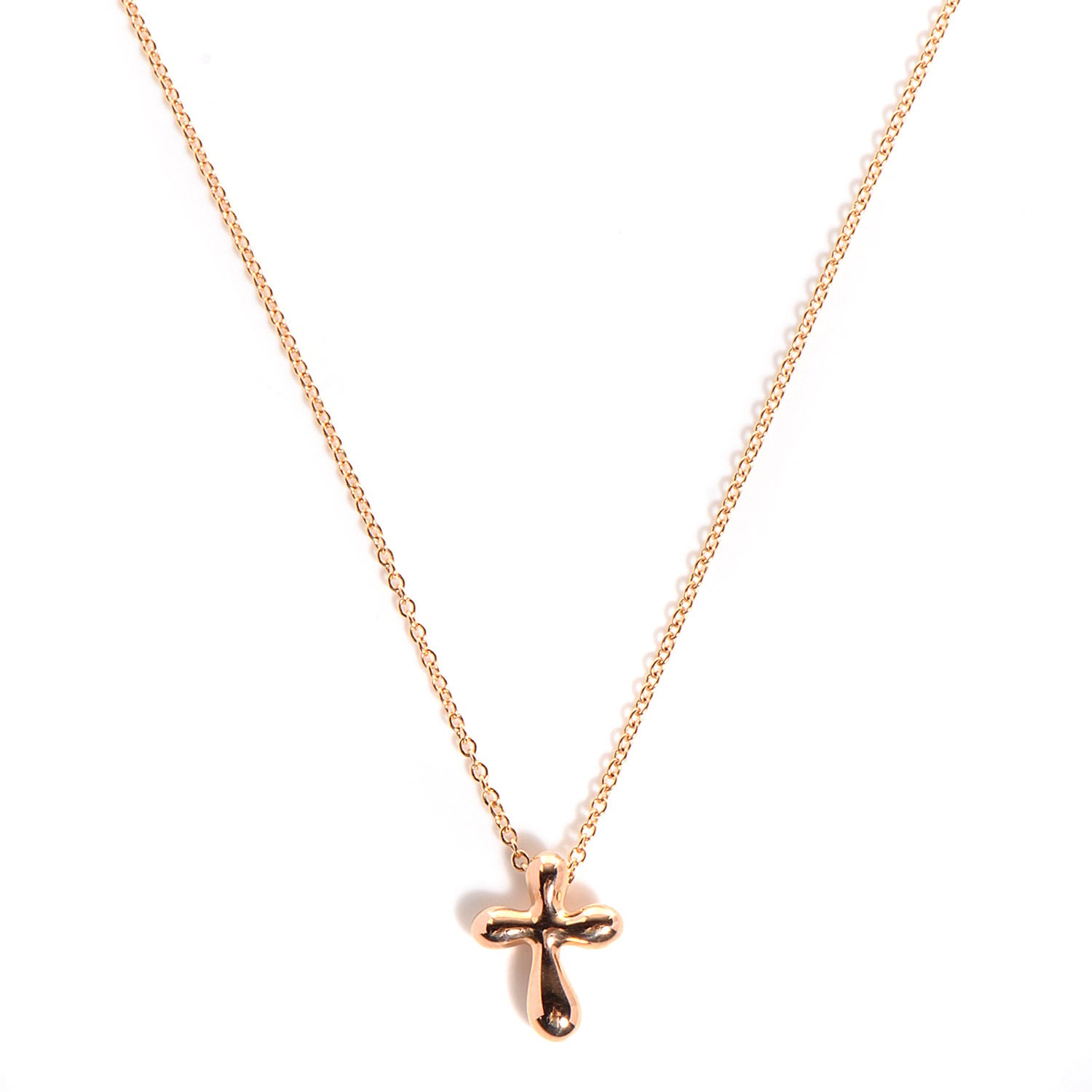 Tiffany 18k Yellow Gold Elsa Peretti Cross Pendant Necklace 1 of 5