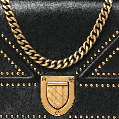 Christian Dior Patent Studded Diorama Flap Bag Black 8 of 10